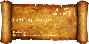 Leány Szabin névjegykártya